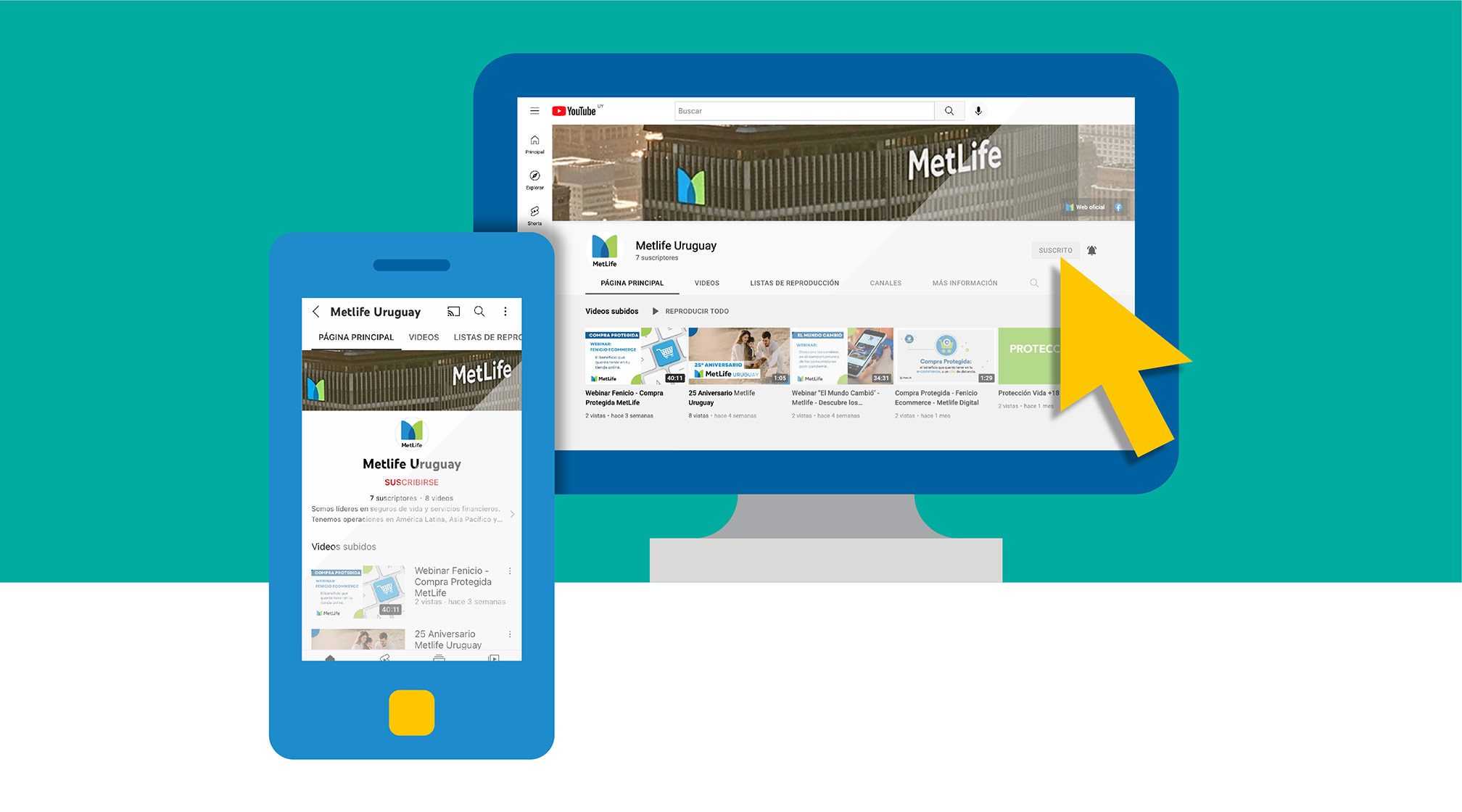 Suscribite a nuestro canal de Youtube MetLife Uruguay
