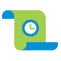Pictograma de Formulario con icono de reloj dentro.
